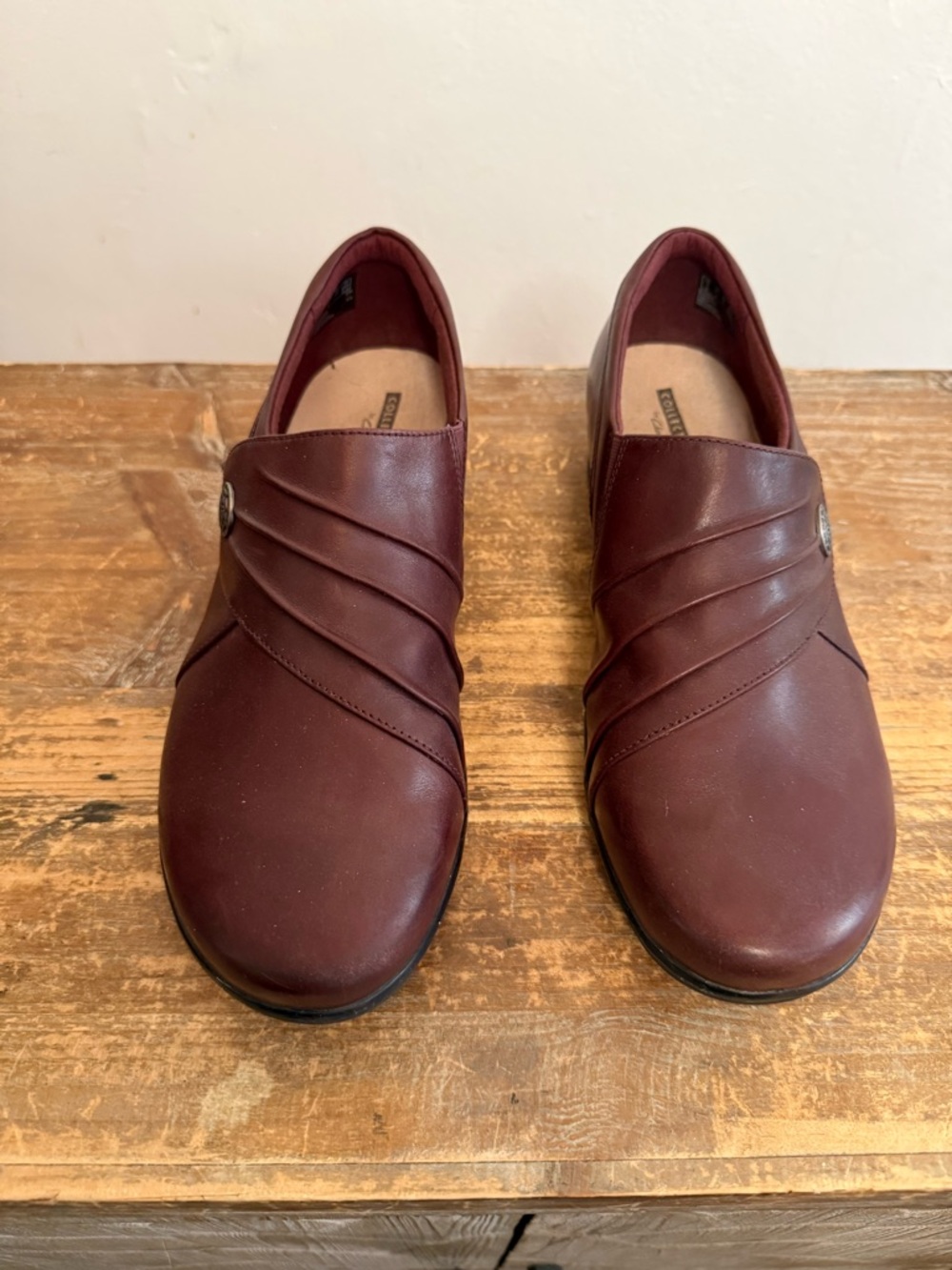 Clarks HOPE ROXANNE Womens Brown Leather Slip On Comfort Shoes Size 9.5